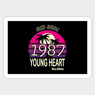 1987 Birthday Gift Old Soul Young Heart Sticker